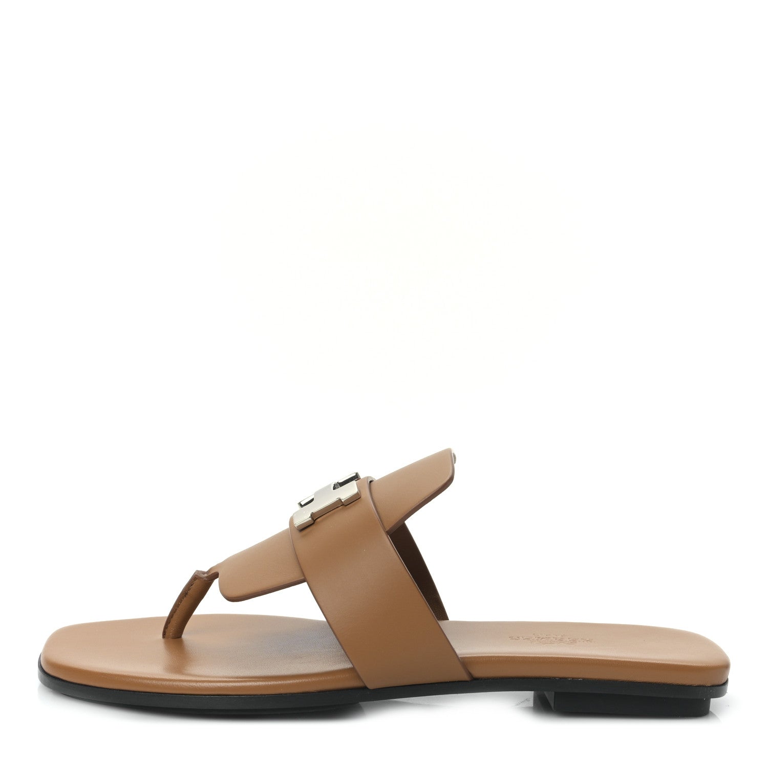 Hermes Calfskin Womens Galerie Sandals 36.5 Gold 1 of 9
