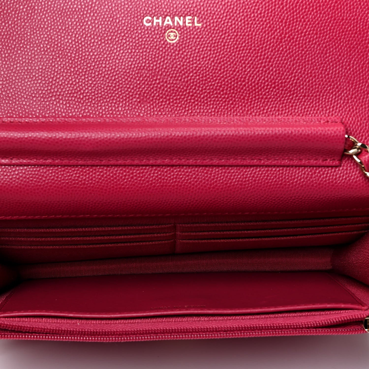 Chanel Caviar Quilted Wallet On Chain WOC Dark Pink 4 of 4
