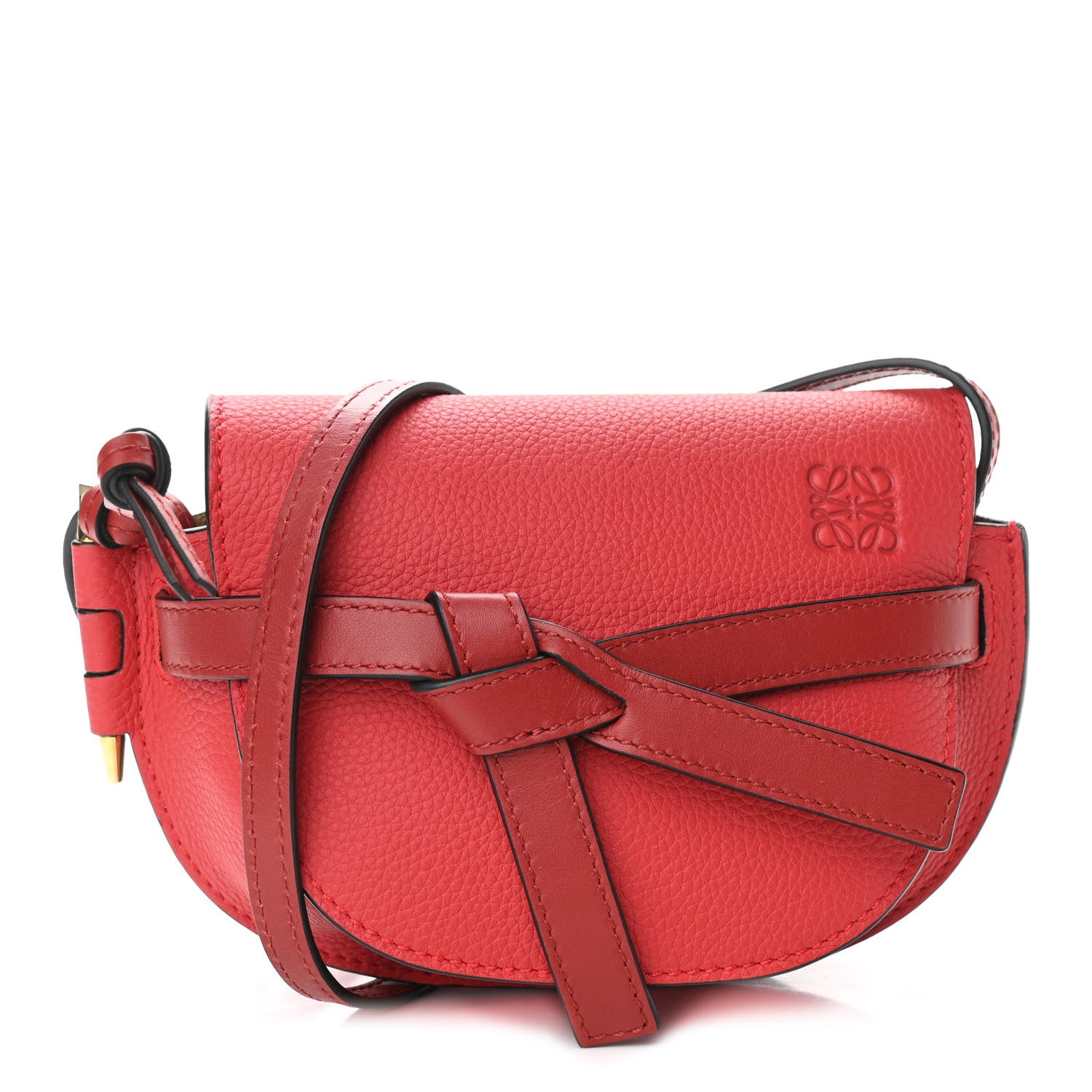 Loewe Grained Calfskin Mini Gate Crossbody Bag Scarlet Burnt Red 1 of 9