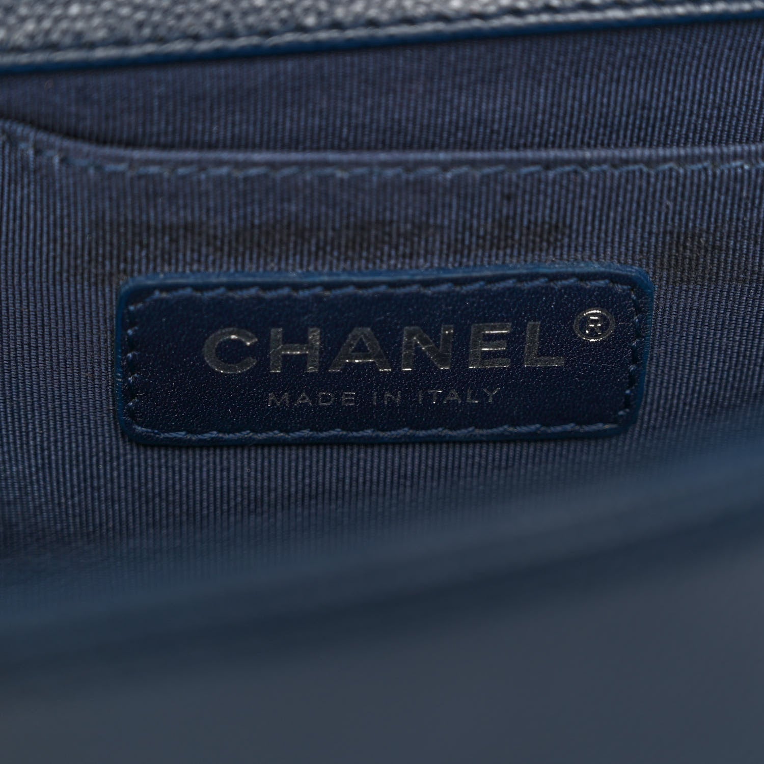 Chanel Caviar Chevron Quilted Medium Boy Flap Navy 6 of 10