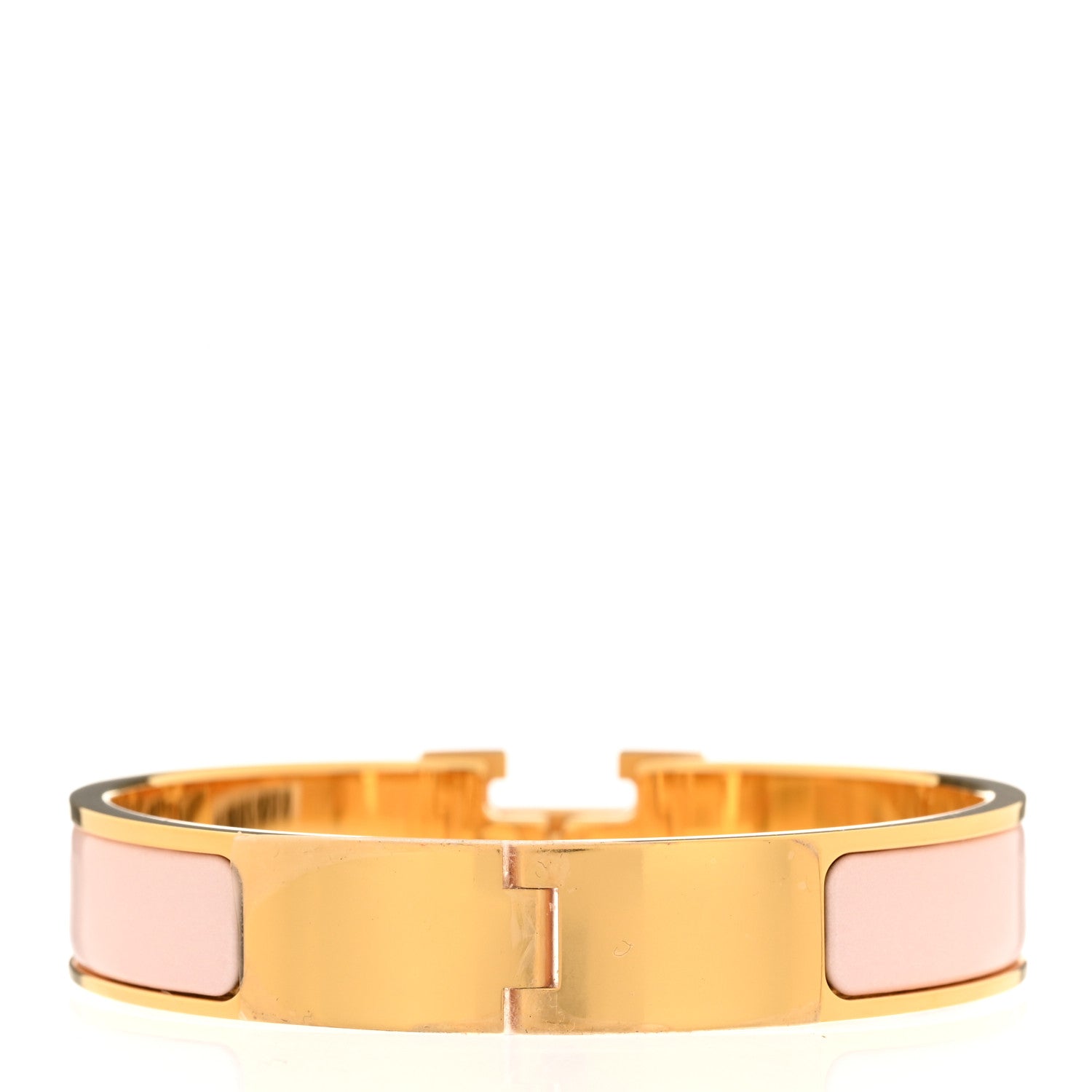 Hermes Enamel Narrow Clic Clac H Bracelet PM Rose Candeur 3 of 5