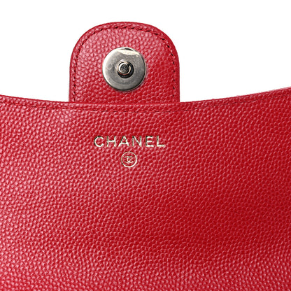 Chanel Caviar Quilted Flap Phone Holder With Chain Red 5 of 11