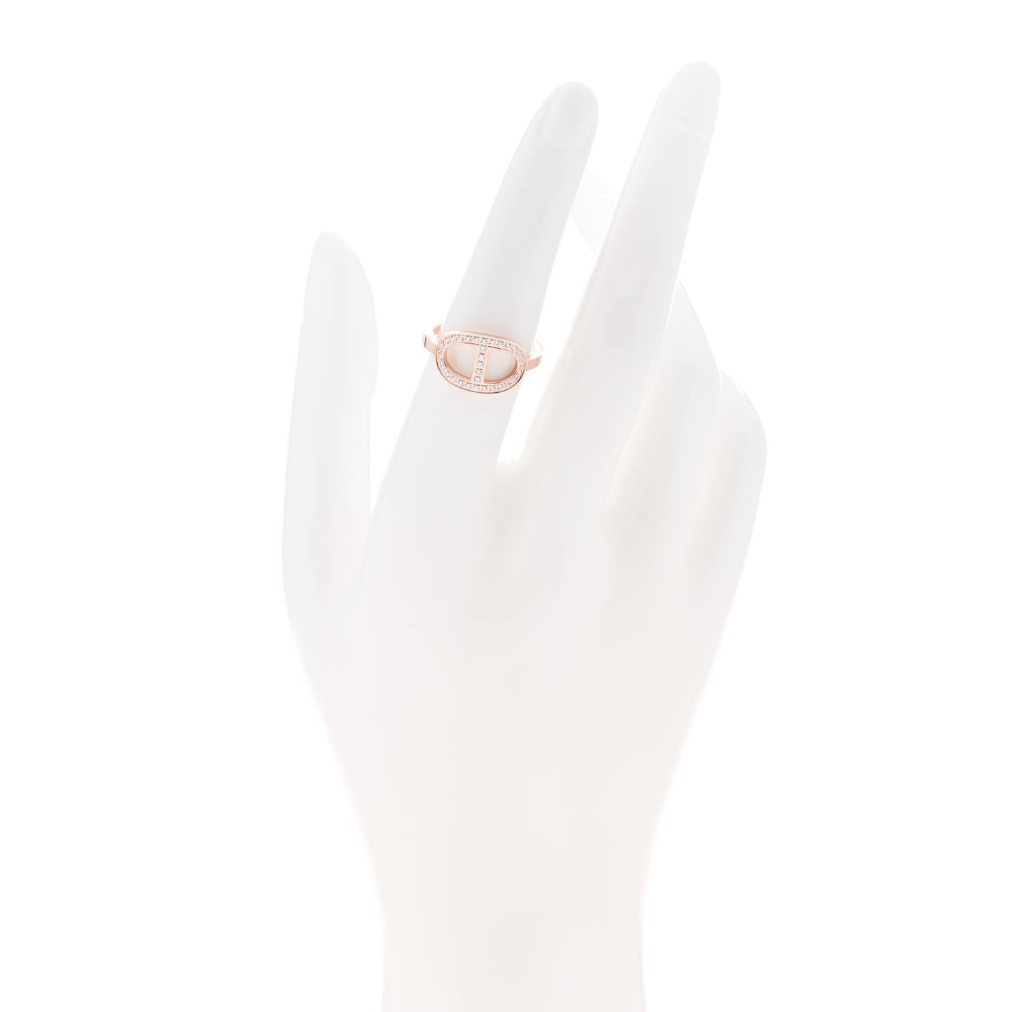 18K Rose Gold Diamond MM Chaine d'Ancre Contour Ring 53 6.25