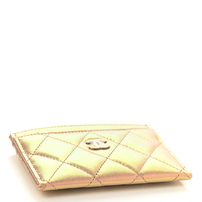 Chanel Iridescent Calfskin Quilted Card Holder Pink 3 of 9