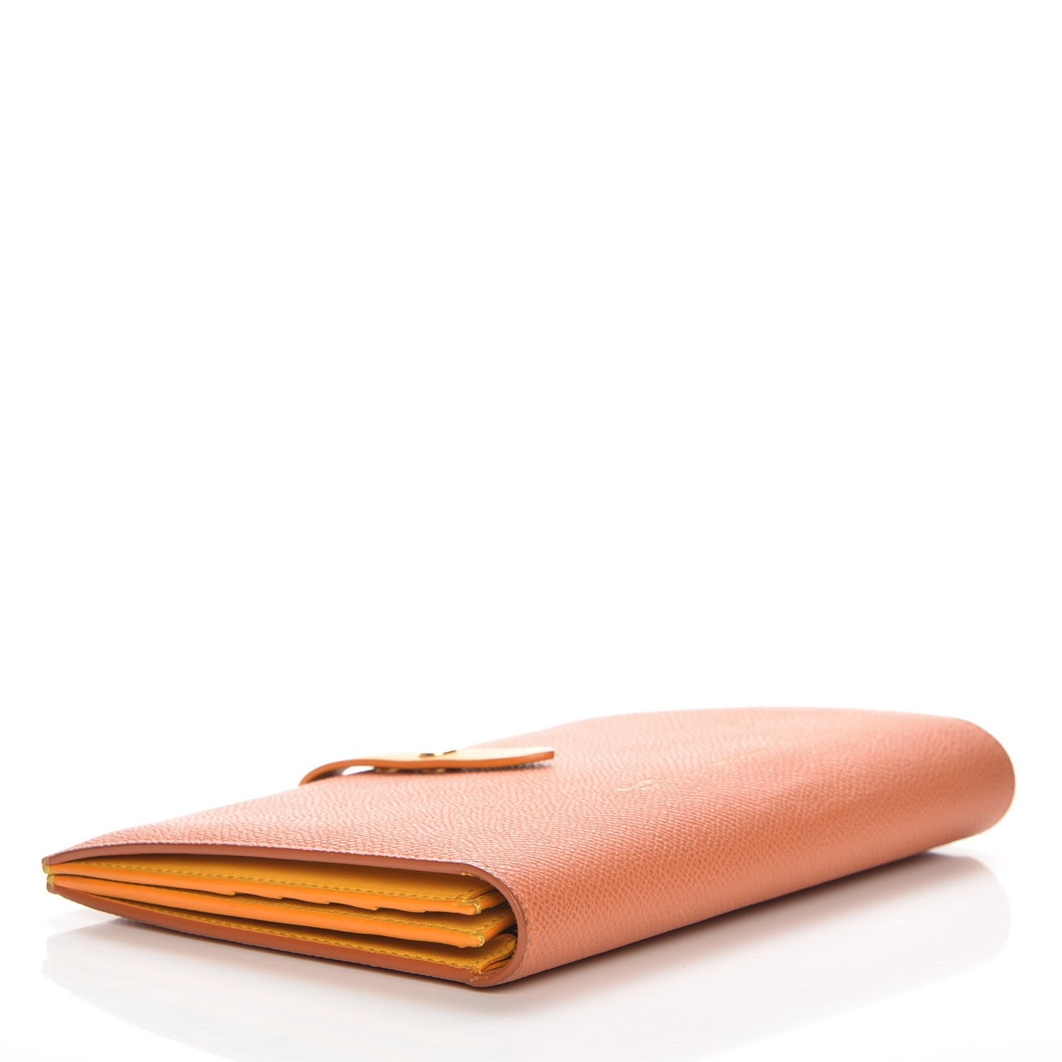Celine Grained Sleek Calfskin Large Multifunction Strap Wallet Orange 4 of 7