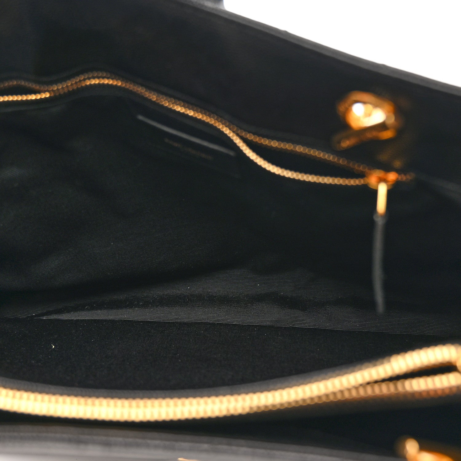 Saint Laurent Grain De Poudre Matelasse Chevron Monogram Shopping Bag Black 5 of 13