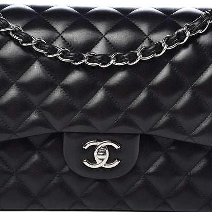 Chanel Lambskin Quilted Jumbo Double Flap Black 12 of 12