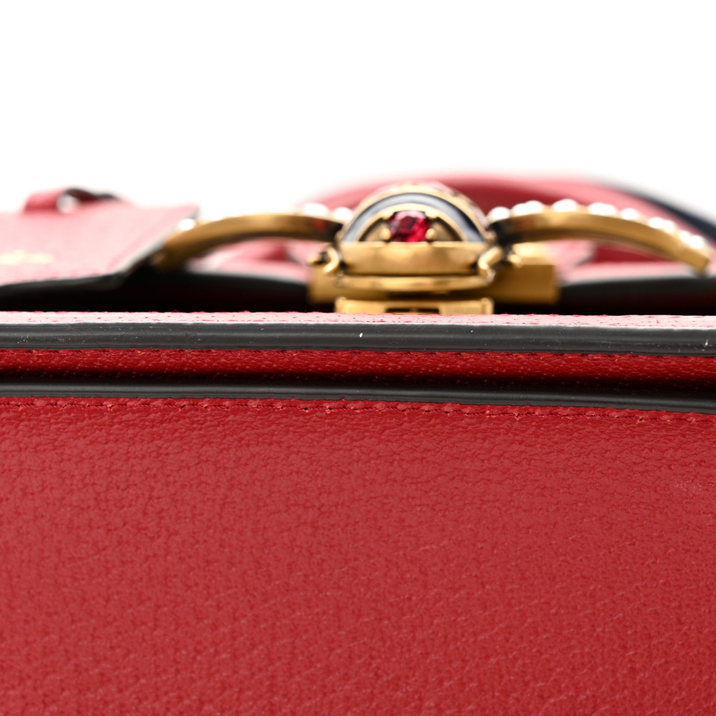 GG Supreme Monogram Small Queen Margaret Top Handle Bag Red