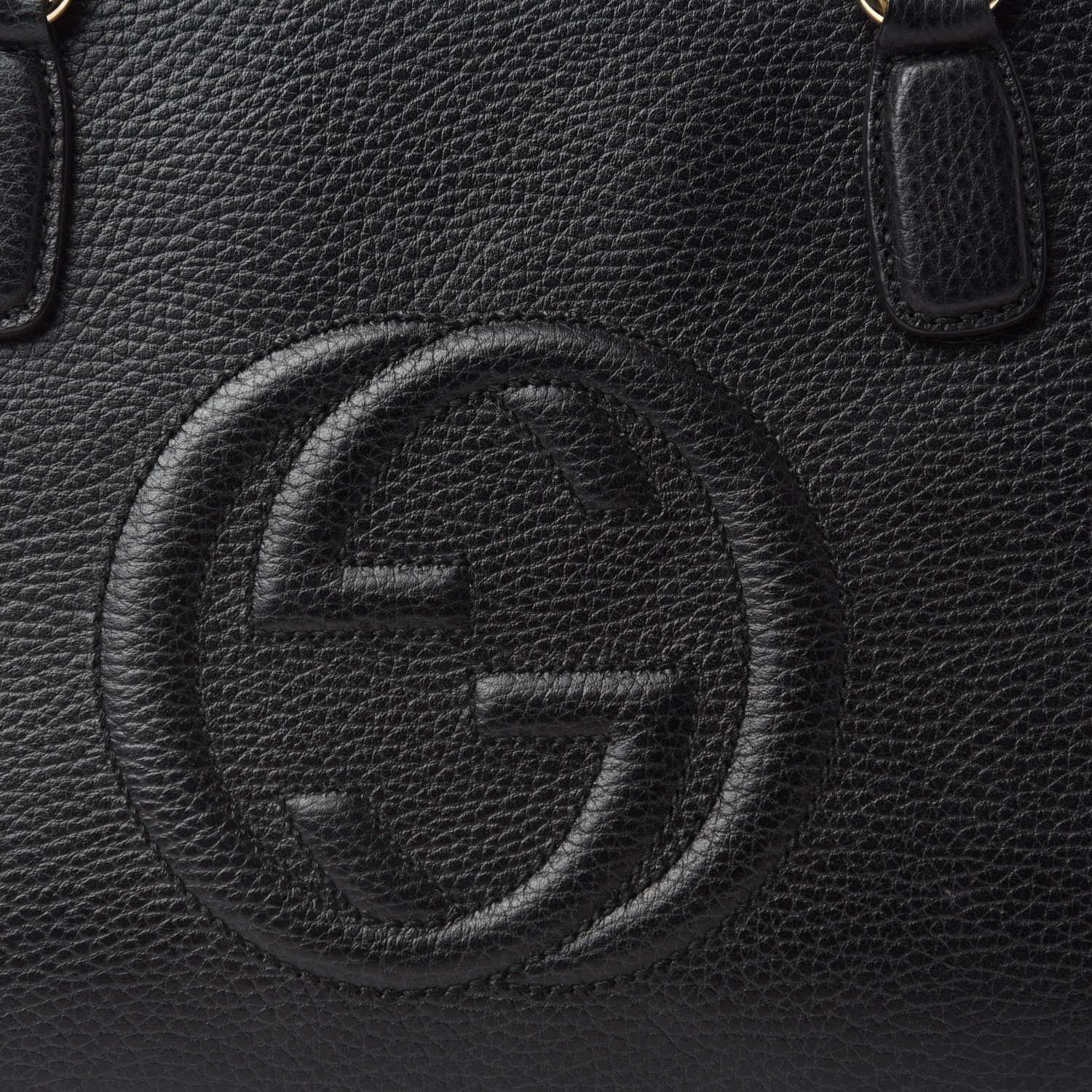 Gucci Pebbled Calfskin Medium Soho Top Handle Satchel Black 11 of 11