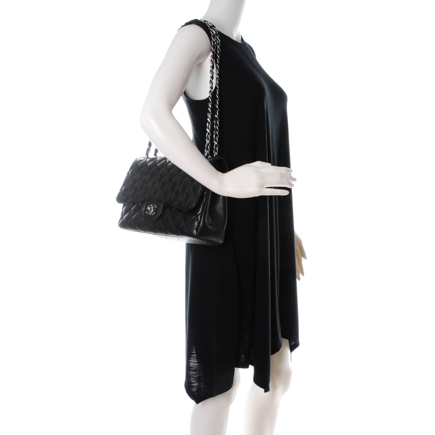 Chanel Caviar Quilted Jumbo Double Flap Black 2 of 9