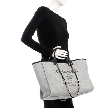 Chanel Canvas Large Deauville Tote Grey 3 of 8