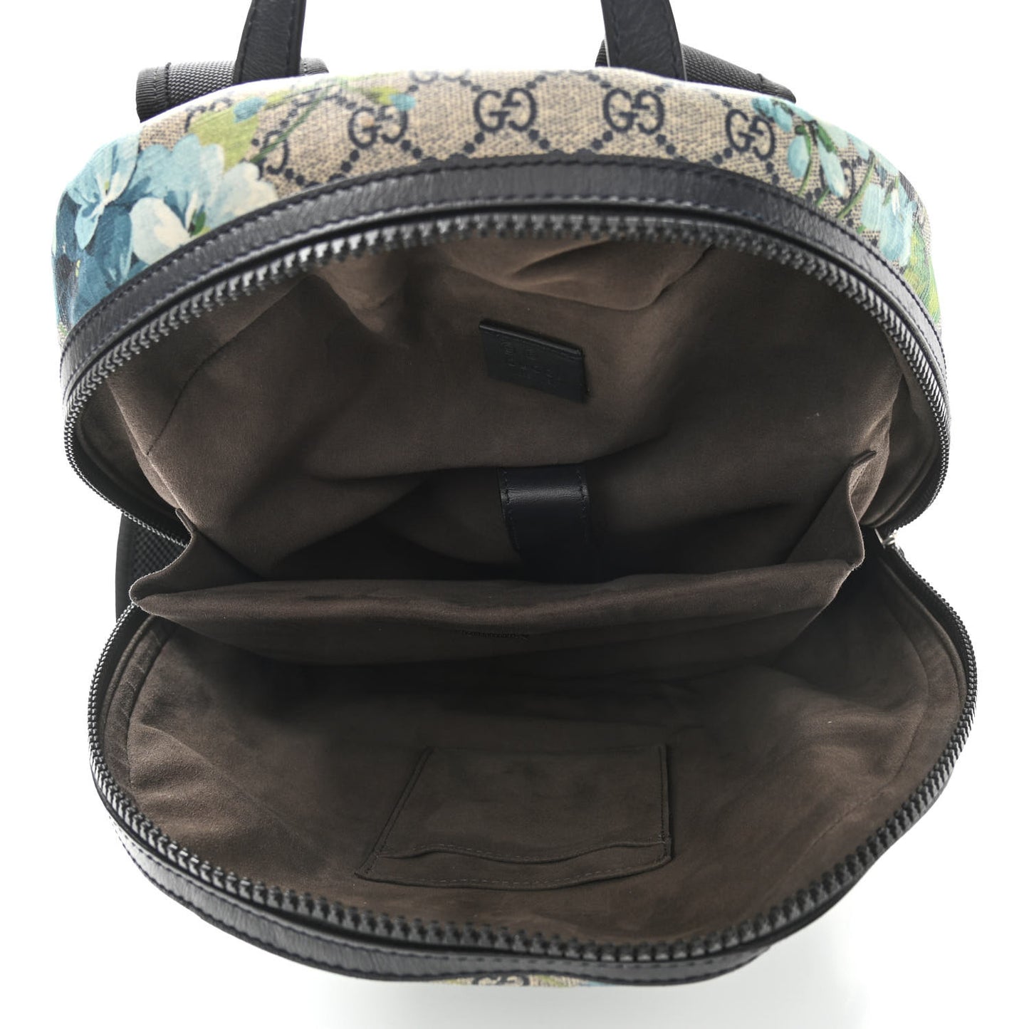 GG Supreme Monogram Blooms Medium Day Backpack Beige Blue Navy