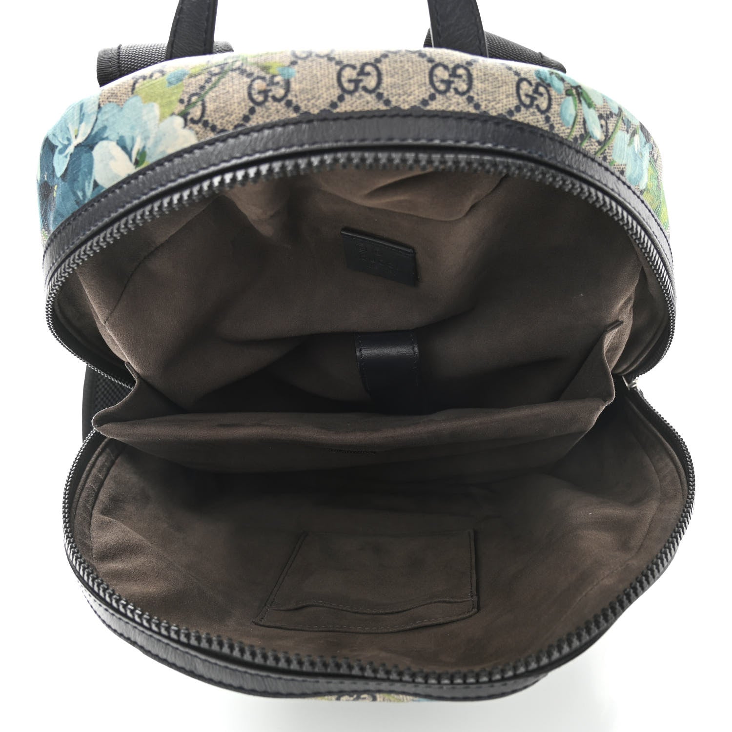 Gucci GG Supreme Monogram Blooms Medium Day Backpack Beige Blue Navy 4 of 10