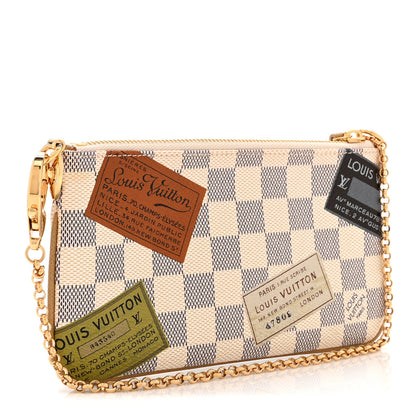 Louis Vuitton Damier Azur Trunks Labels Pochette Milla MM 3 of 10