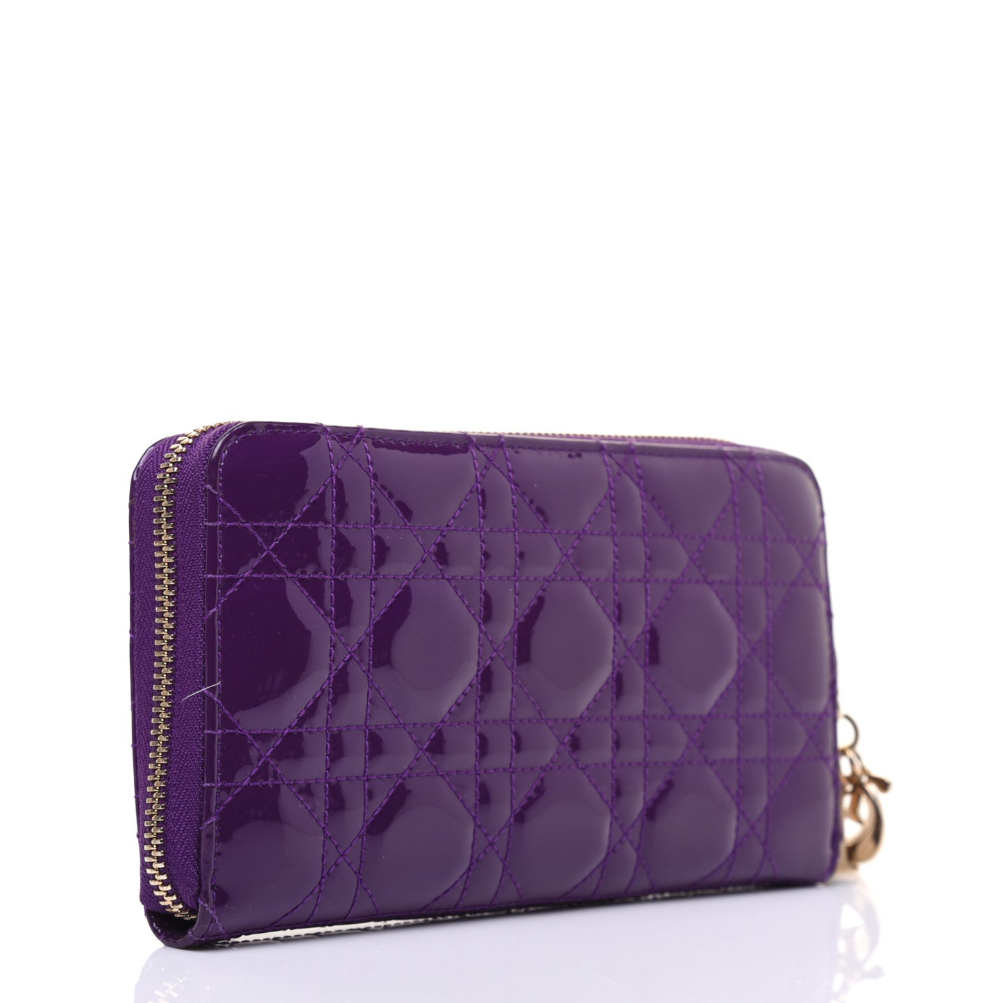 Patent Cannage Voyageur Zip Around Wallet Purple