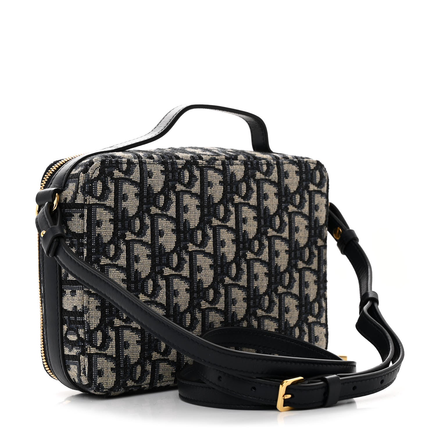 Christian Dior Oblique 30 Montaigne Top Handle Box Bag Blue 3 of 11