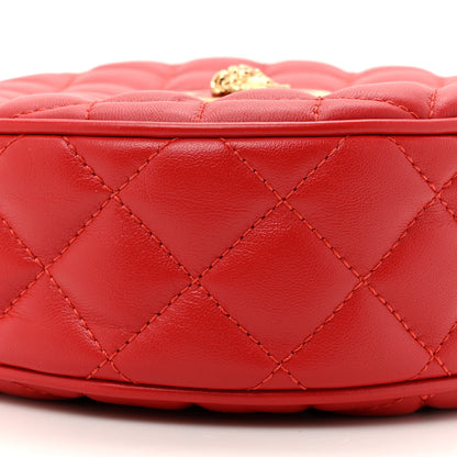 Versace Nappa Quilted La Medusa Round Camera Bag Red 9 of 9