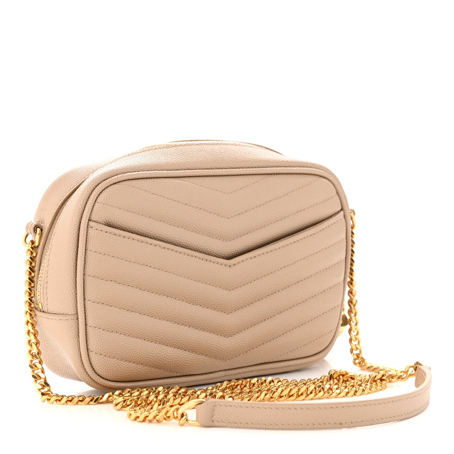 Saint Laurent Grain De Poudre Matelasse Monogram Mini Lou Camera Bag Dark Beige 3 of 12