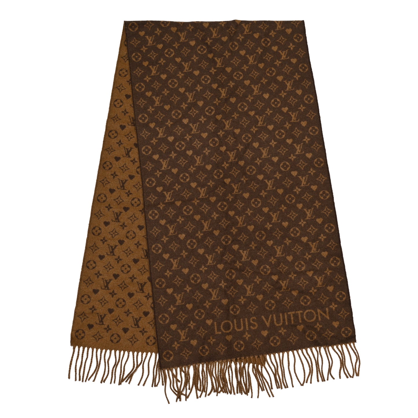 Cashmere Monogram Game On Scarf Brown