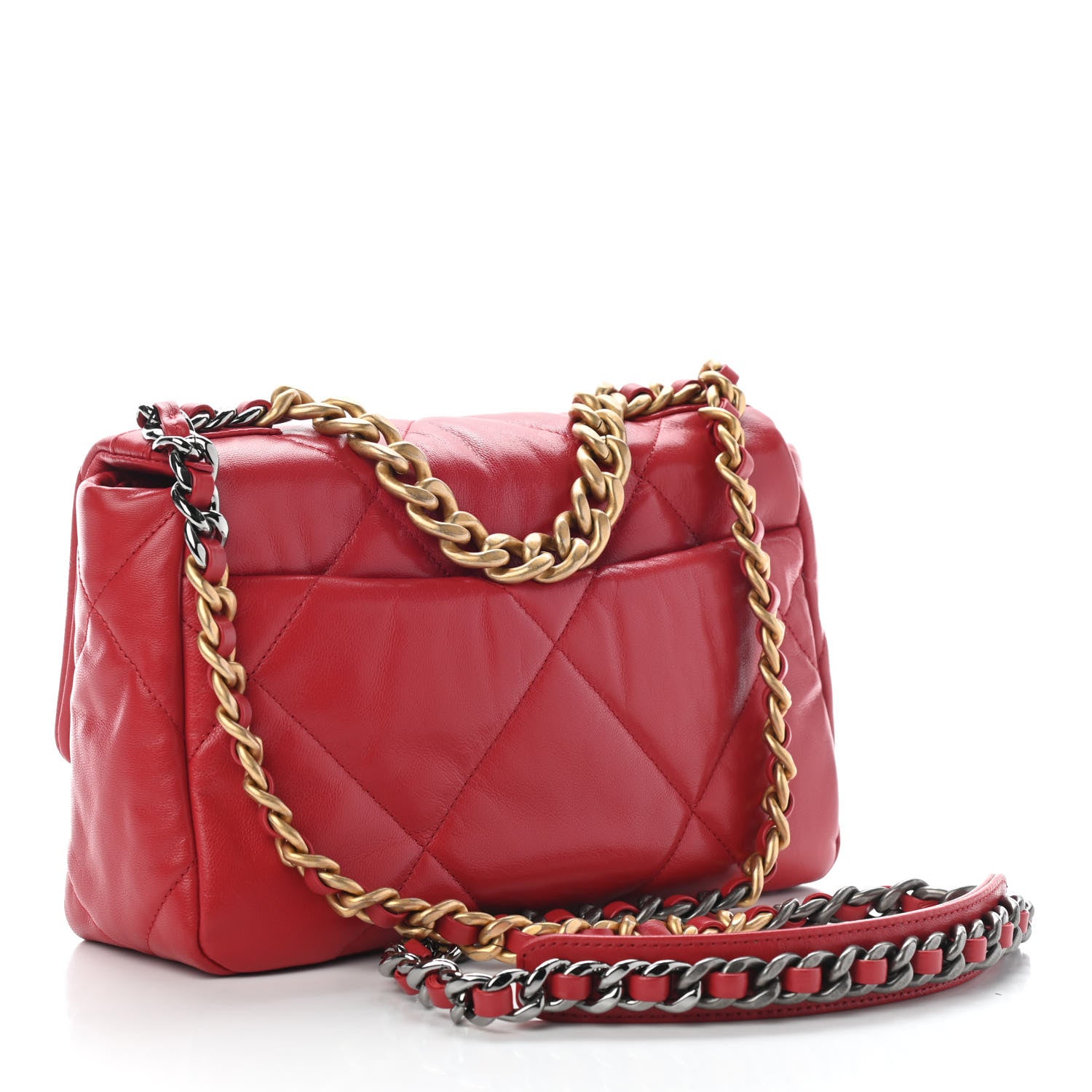 Chanel Goatskin Quilted Medium Chanel 19 Flap Red 3 of 9