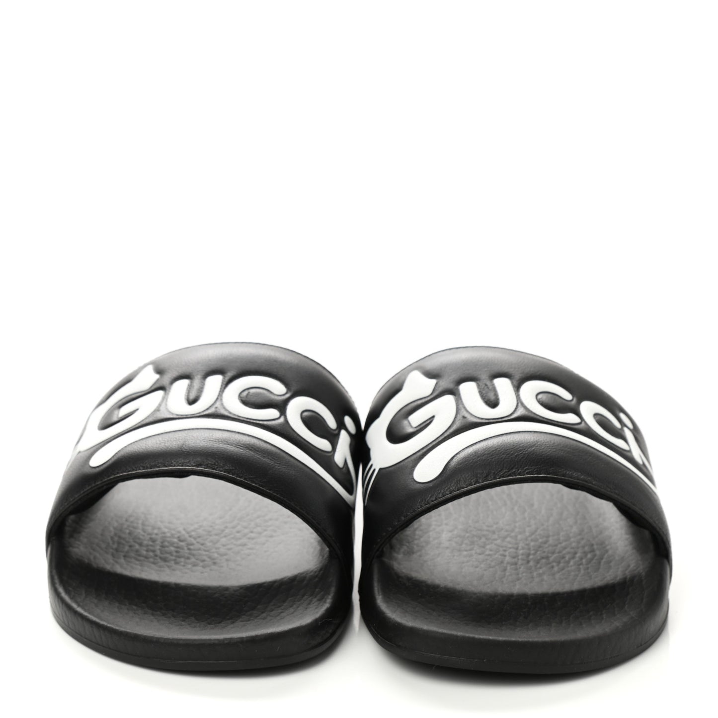 Nappa Cat Logo Womens Pursuit Slide Sandals 37 Black
