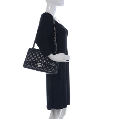 Chanel Lambskin Quilted Jumbo Double Flap Black 2 of 15