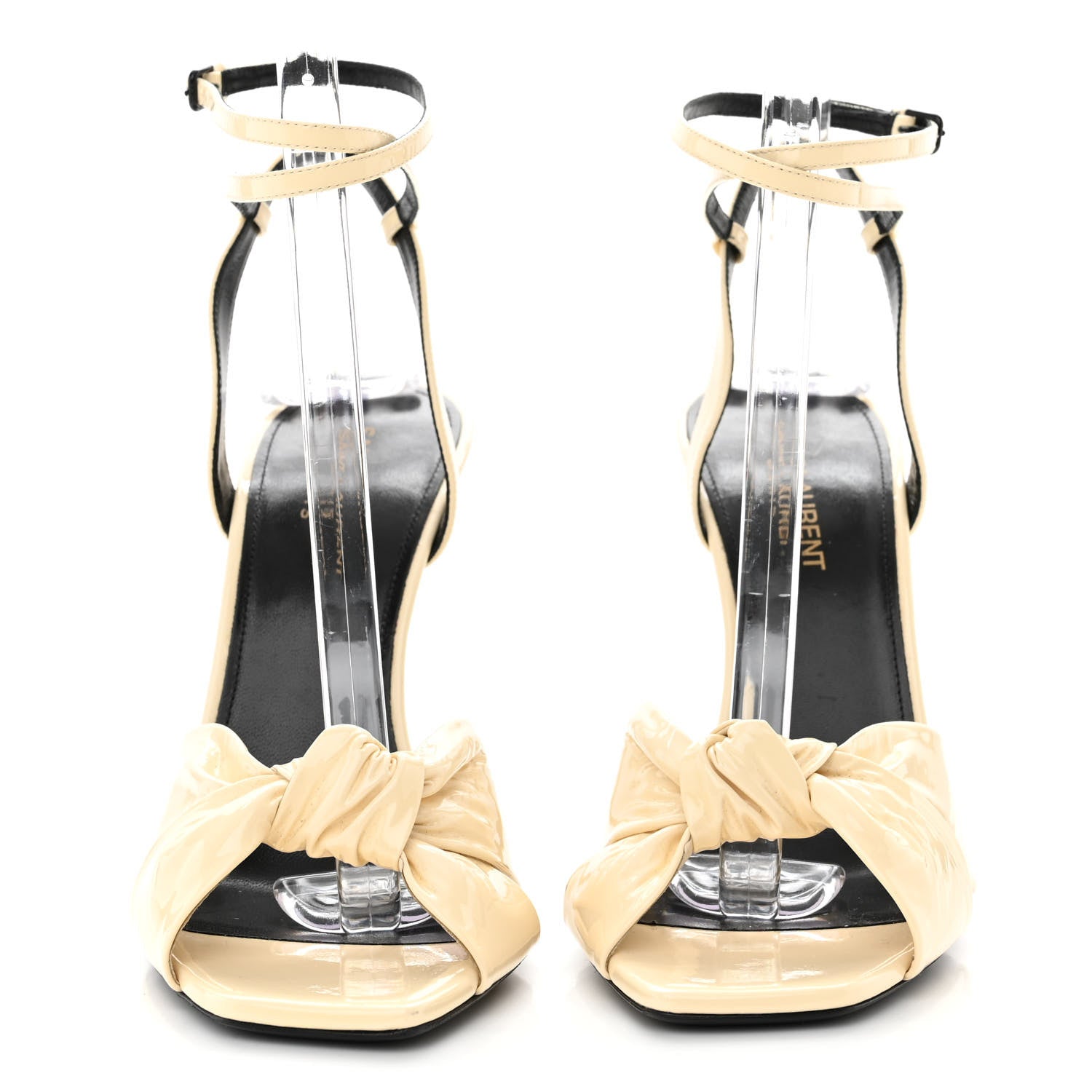 Saint Laurent Patent Amy Sandals 38 Pearl 2 of 15