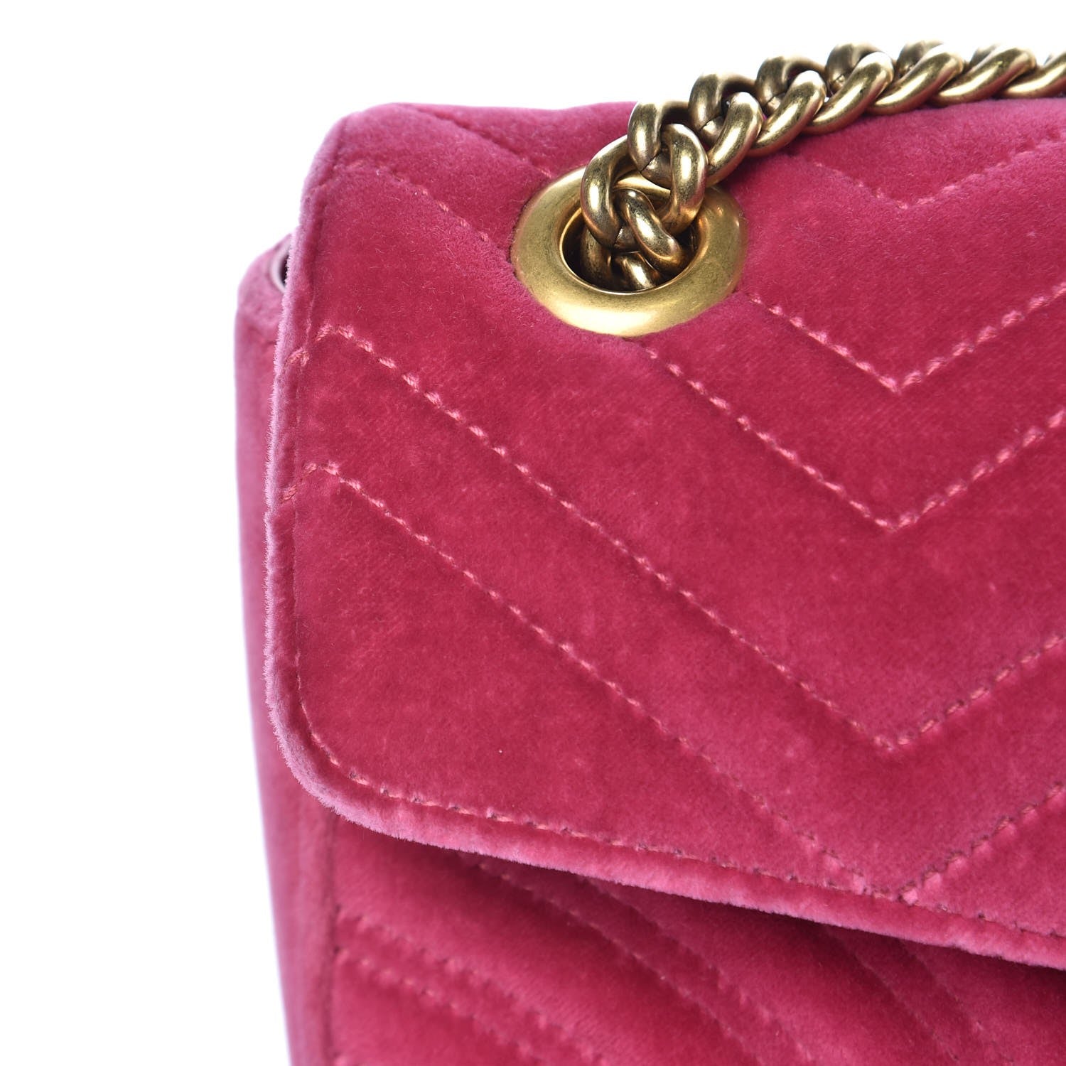 Gucci Velvet Matelasse Small GG Marmont Shoulder Bag Light Raspberry Rose 11 of 12