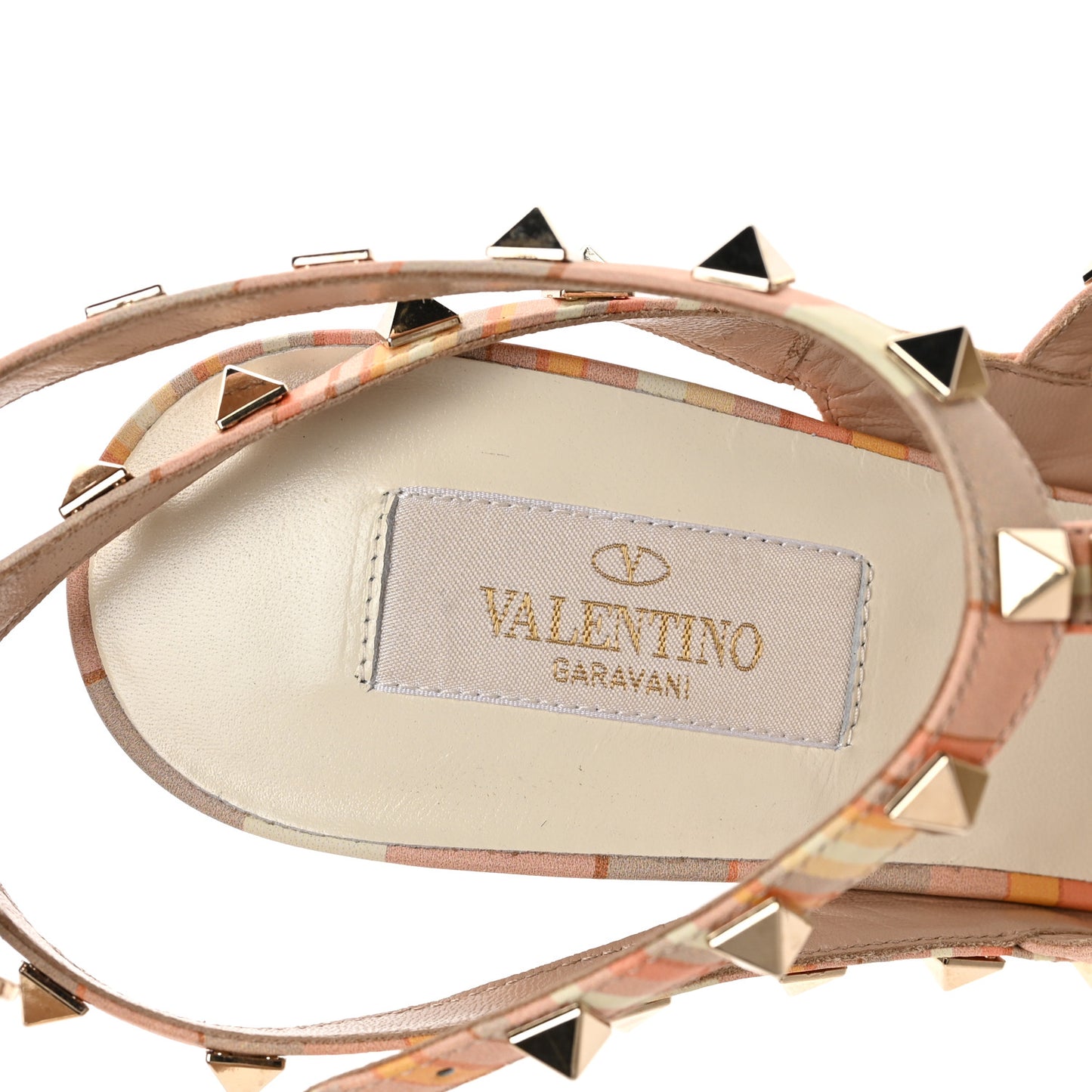 Nappa Native Couture 1975 Rockstud Ankle Strap 100mm Pumps 40 Mandarin Sorbet