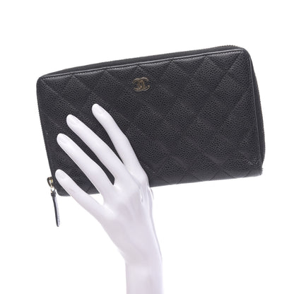Chanel Caviar Quilted Large Zip Around Organizer Wallet Black 2 of 11