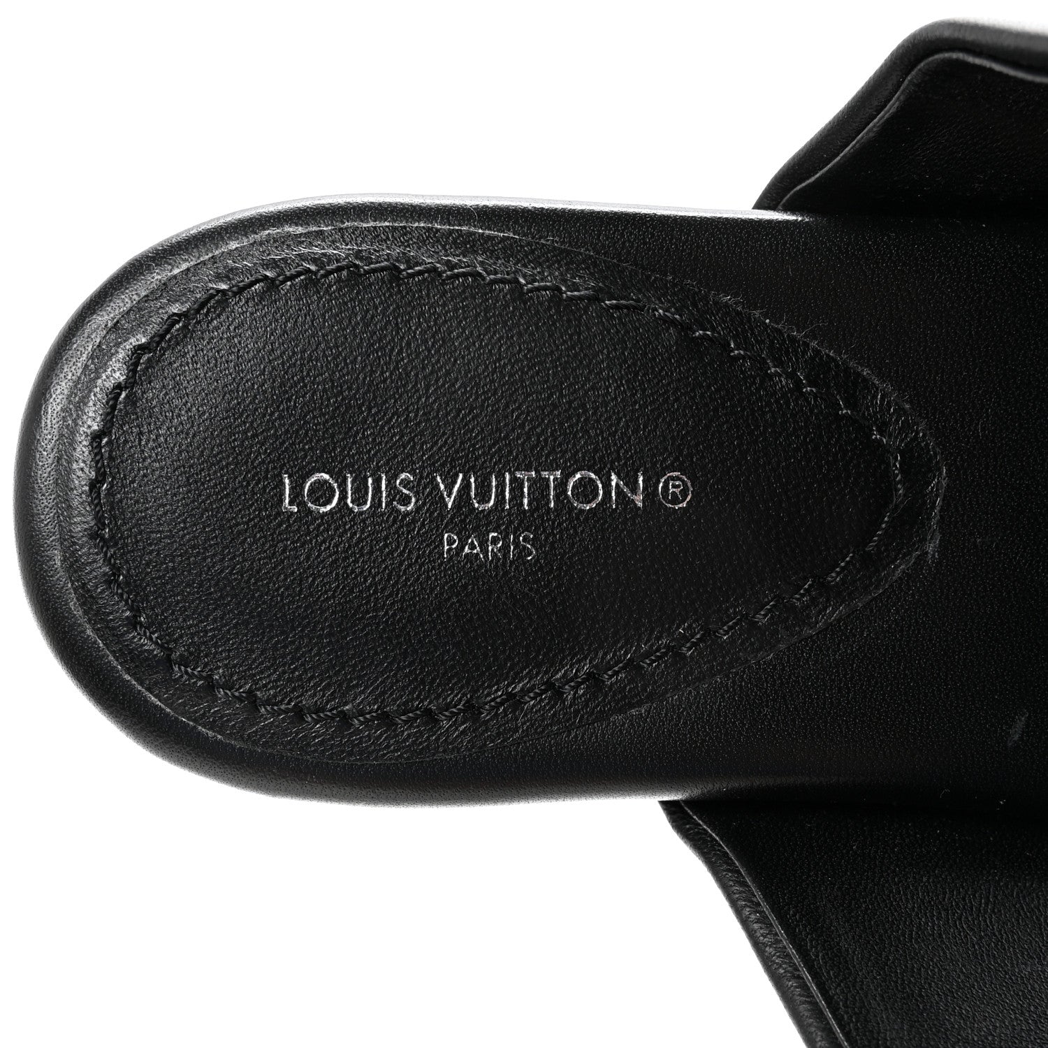 Louis Vuitton Lambskin Embossed Monogram Drapy Flat Thong Sandal 37.5 Black 8 of 9