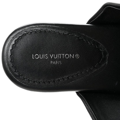 Louis Vuitton Lambskin Embossed Monogram Drapy Flat Thong Sandal 37.5 Black 8 of 9