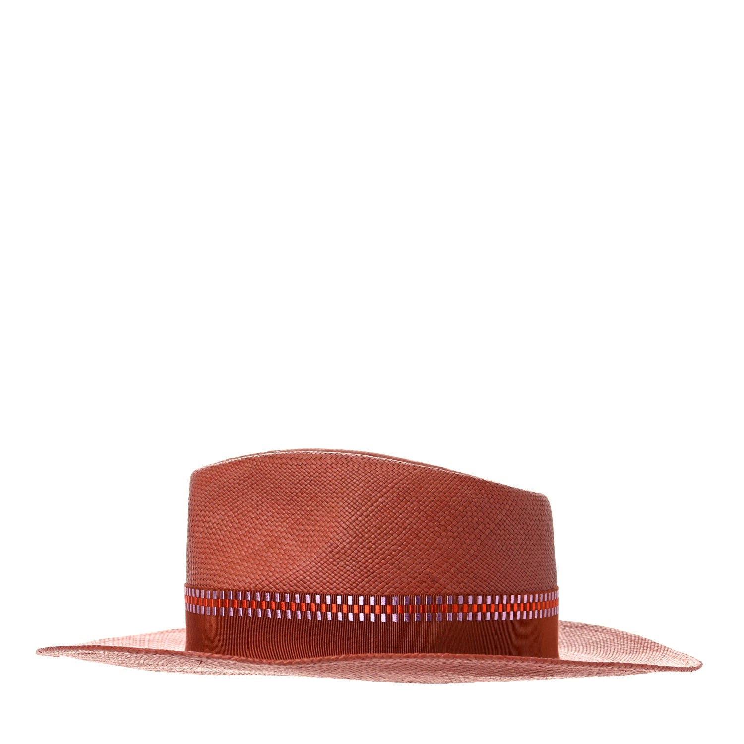 Hermes Straw Esperance Panama Hat 57 Terracotta 5 of 9
