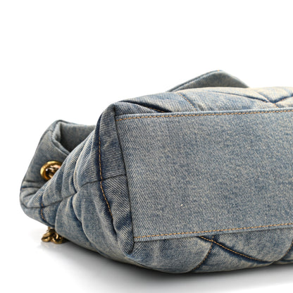 Saint Laurent Denim Quilted Small Loulou Puffer Monogram Chain Satchel Blue Cinnamon 10 of 11