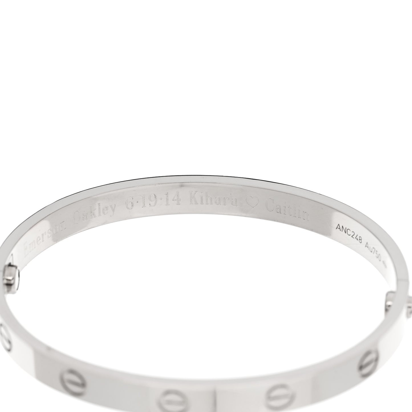 18K White Gold LOVE Bracelet 17