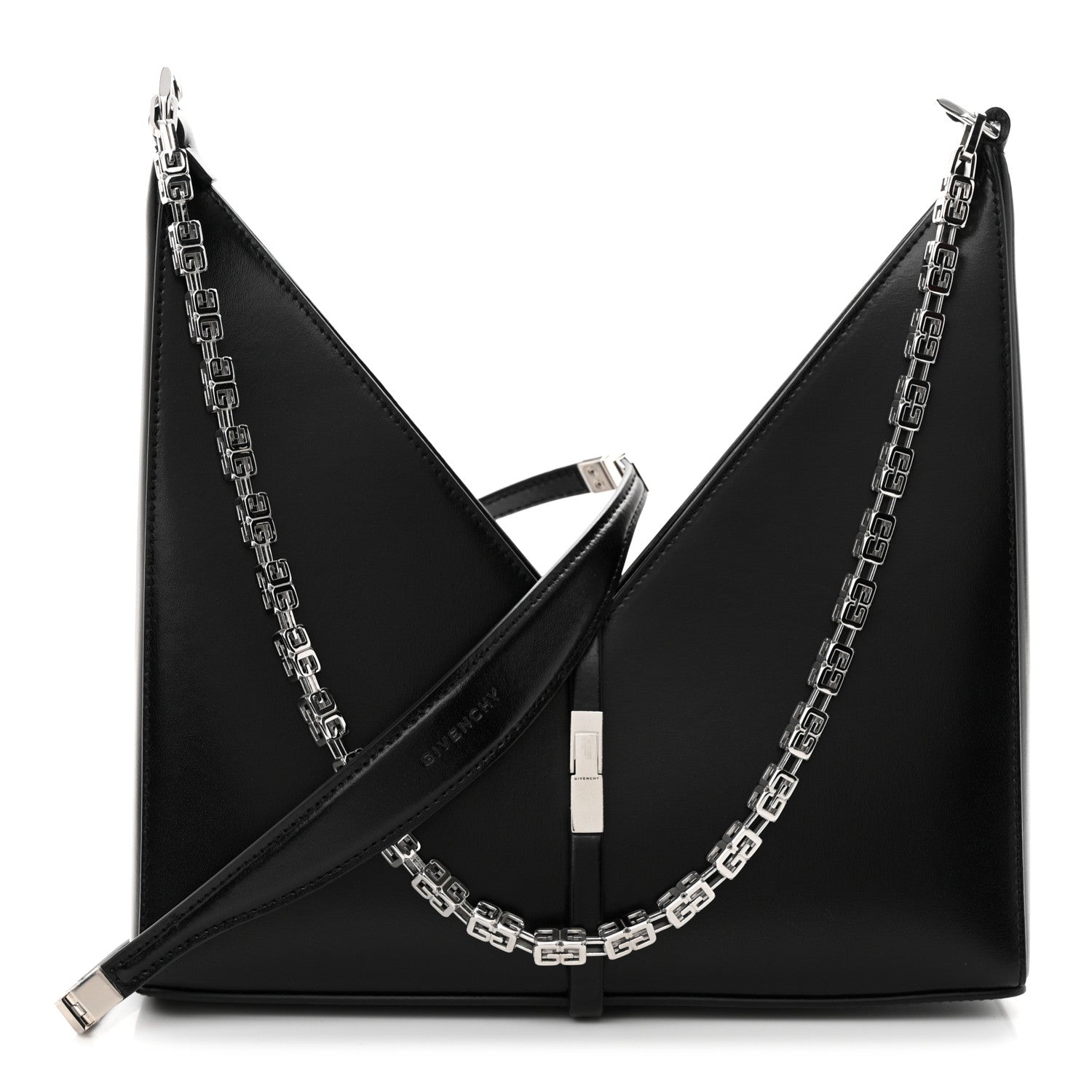 Givenchy Box Calfskin Small Zipped Cut Out Shoulder Bag Black 1 of 10