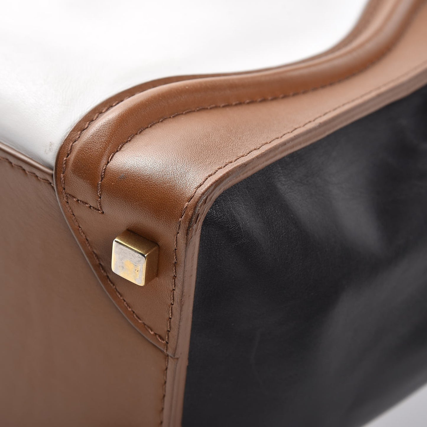 Smooth Calfskin Tri-color Micro Luggage Brown