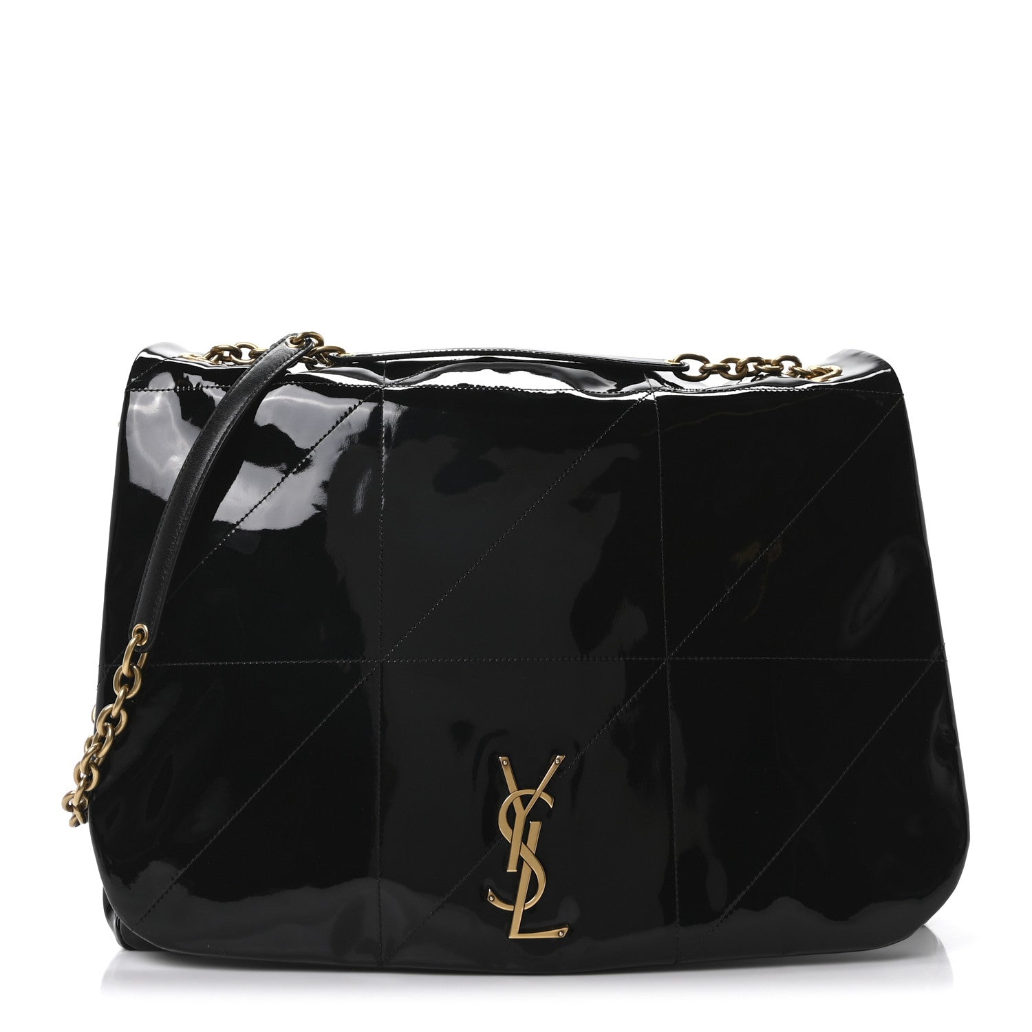 Saint Laurent Patent Matelasse Monogram Large Jamie 4.3 Black 1 of 9