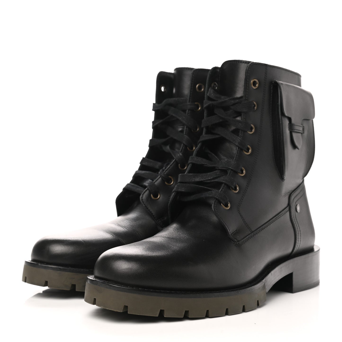 Calfskin Defense Ankle Boots 40 Black
