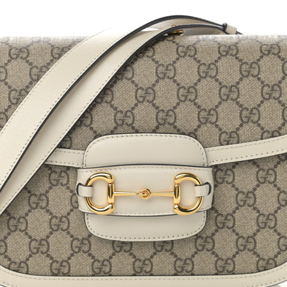 Gucci GG Supreme Monogram Horsebit 1955 Shoulder Bag Beige Mystic White 9 of 12