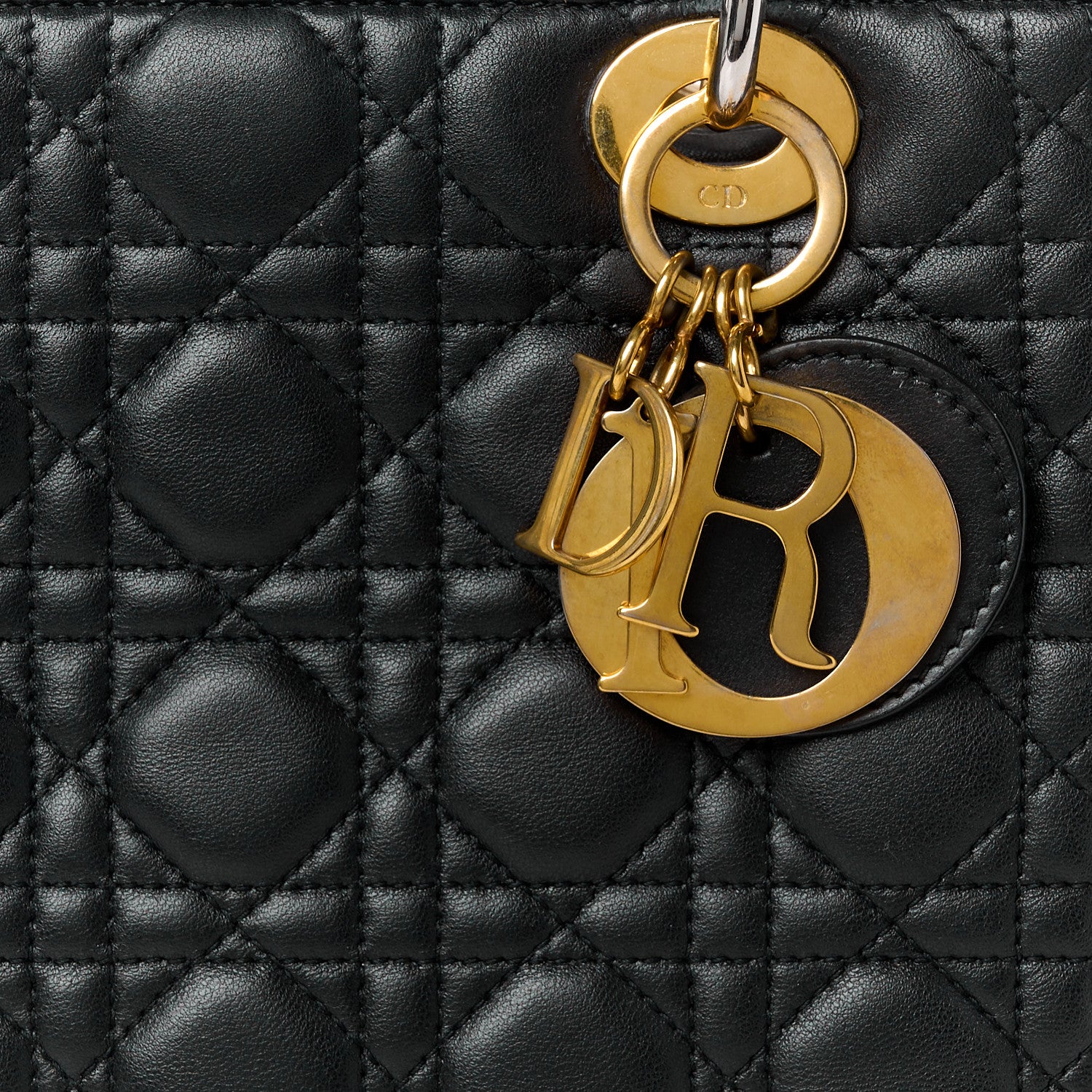 Christian Dior Lambskin Cannage Medium Lady Dior Black 8 of 10