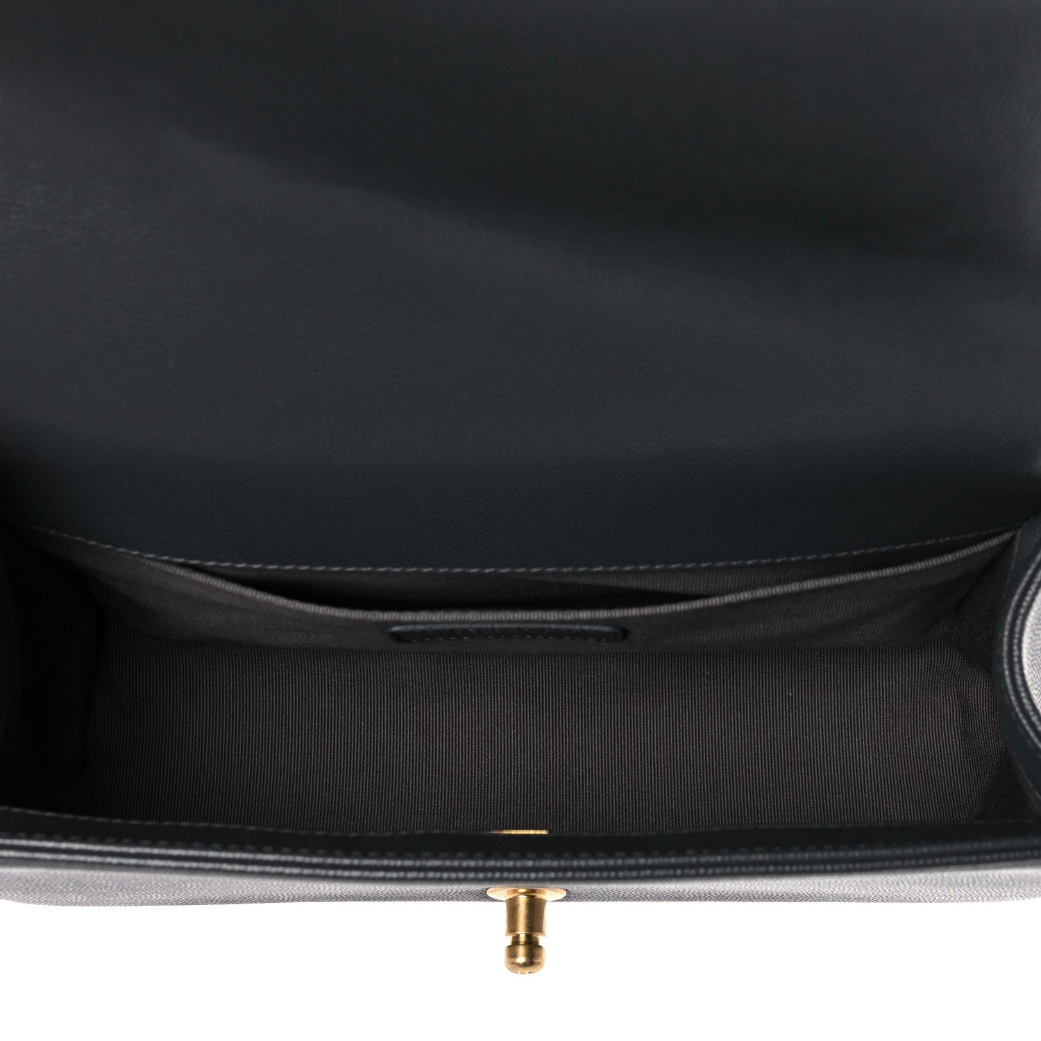 Chanel Caviar Chevron Quilted Medium Boy Flap Dark Grey 5 of 10