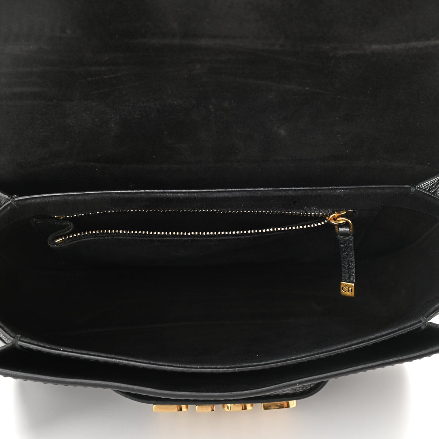 Grained Calfskin Dio(r)evolution Flap Bag Black