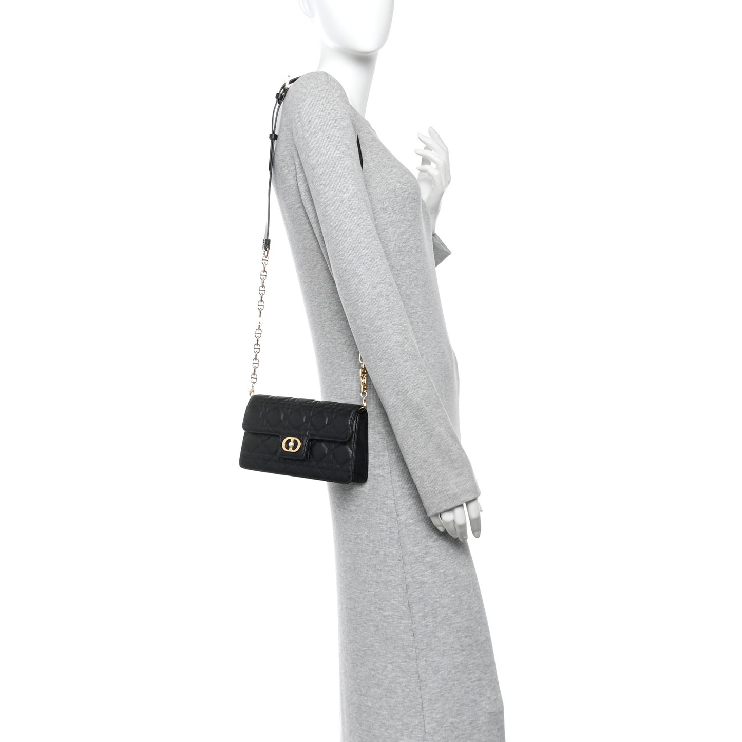 Lambskin Cannage Jolie Mini Bag Black