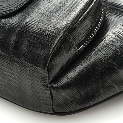 Fendi Glazed Fabric Vitello Century FF 1974 Stamp Patch Pocket Belt Bag Black 9 of 9
