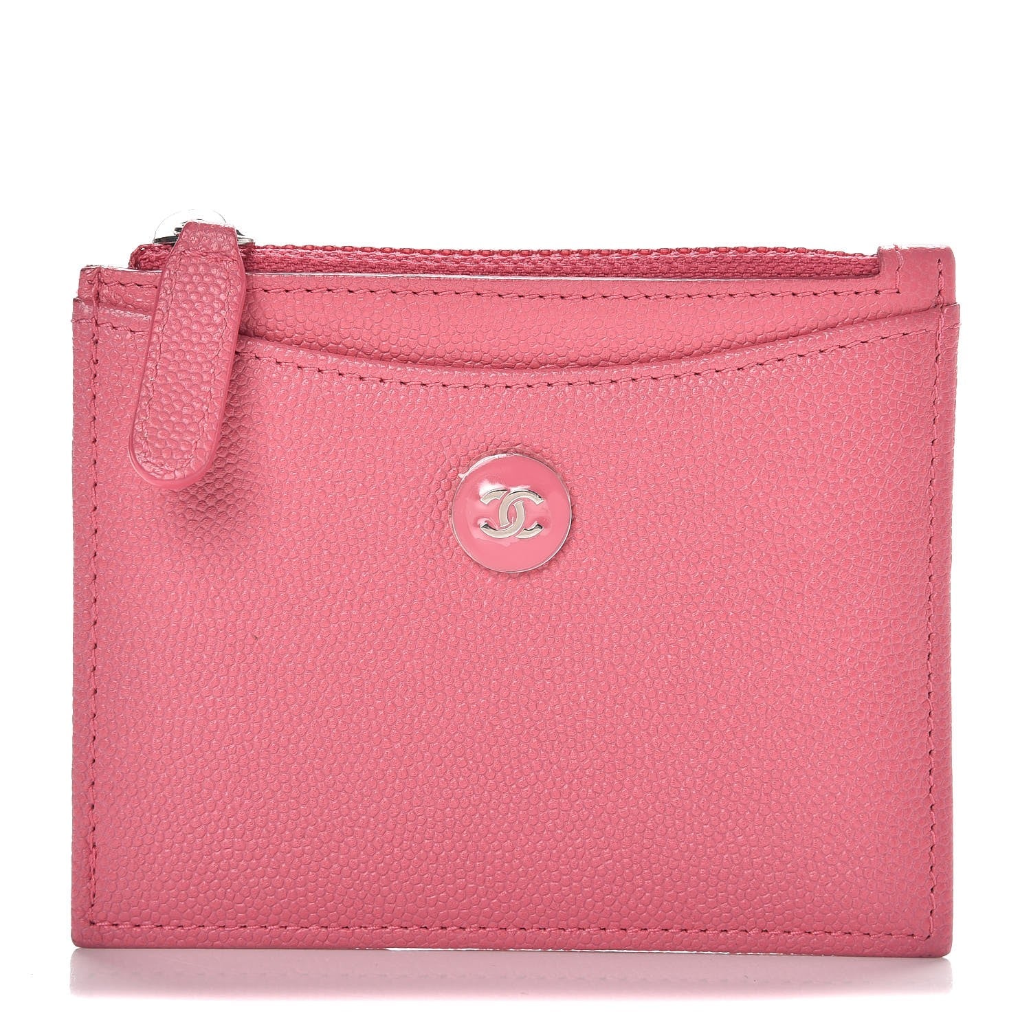 Chanel Caviar CC Zip Card Holder Pink 1 of 8
