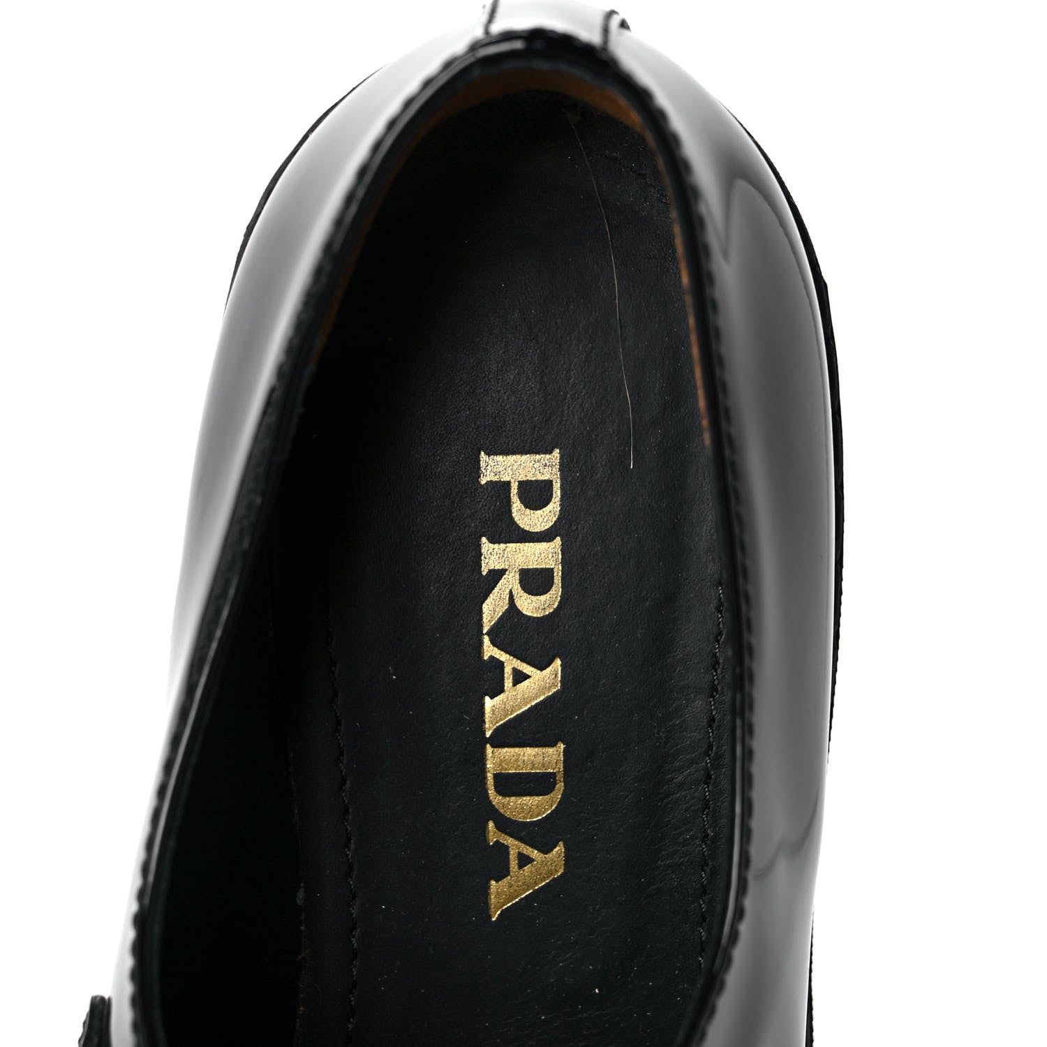 Prada Vernice Triangle 50mm Loafers 39 Black 7 of 9