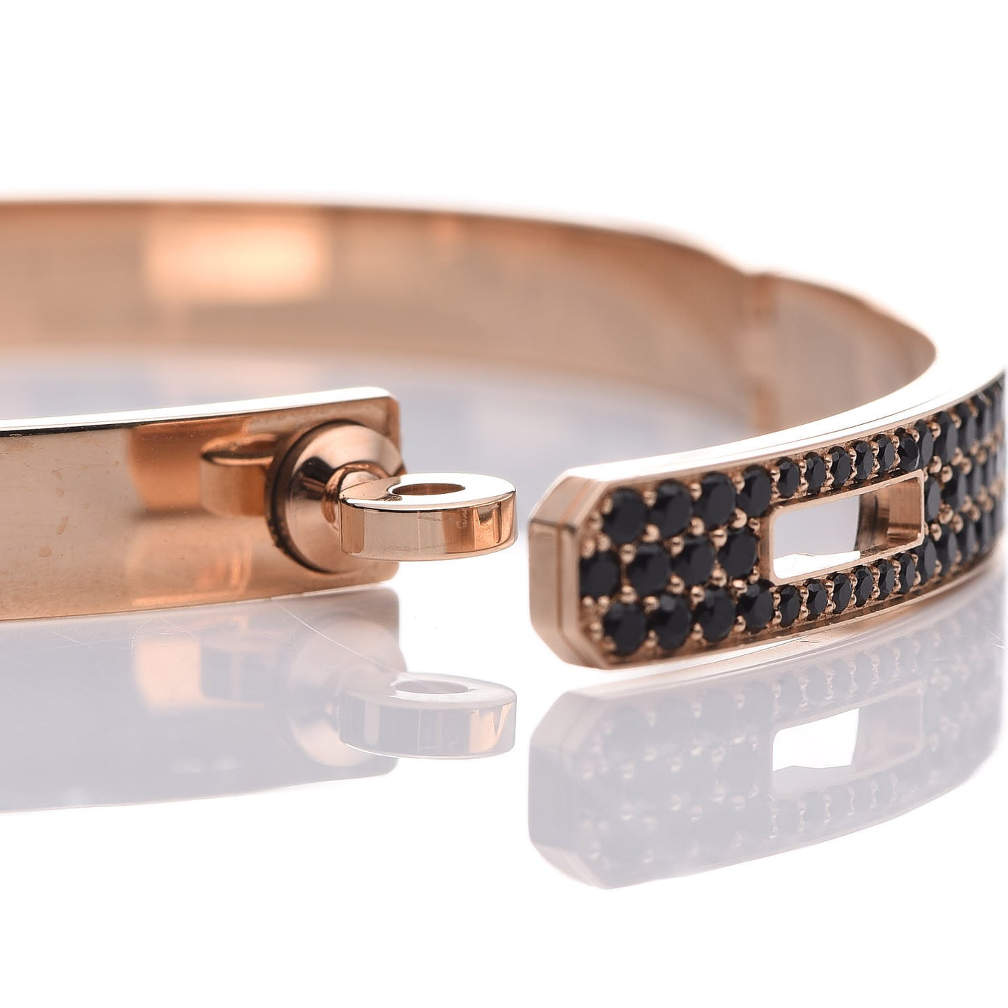 18K Rose Gold Black Spinel PM Kelly Bracelet SH