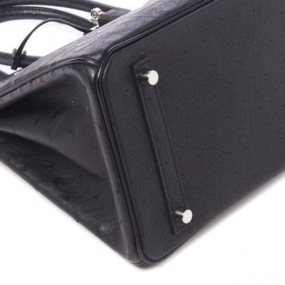 Hermes Ostrich Birkin 30 Black 7 of 33