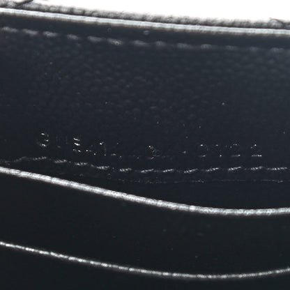 Saint Laurent Grain De Poudre Matelasse Chevron Small Monogram Envelope Wallet Black 7 of 7